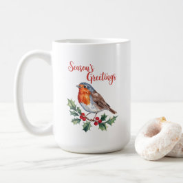Taza De Café Saludos de temporada de Robin animado