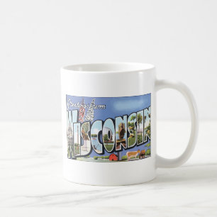 Taza De Café Saludos de Wisconsin, vintage