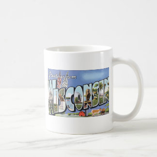 Taza De Café Saludos de Wisconsin, vintage