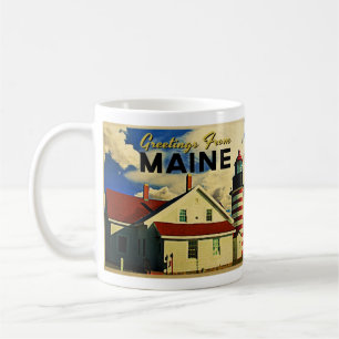 Taza De Café Saludos del faro de Maine