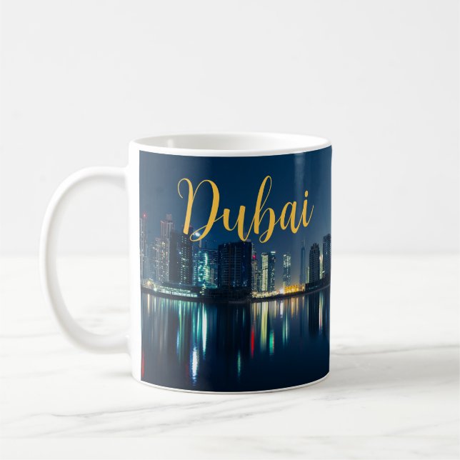 Taza De Café Saludos desde Dubái City Coffee Mug Scenic (Izquierda)