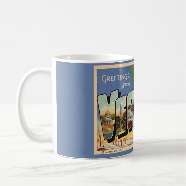 Taza De Café Saludos desde el estado de Vermont Mug (Izquierda)