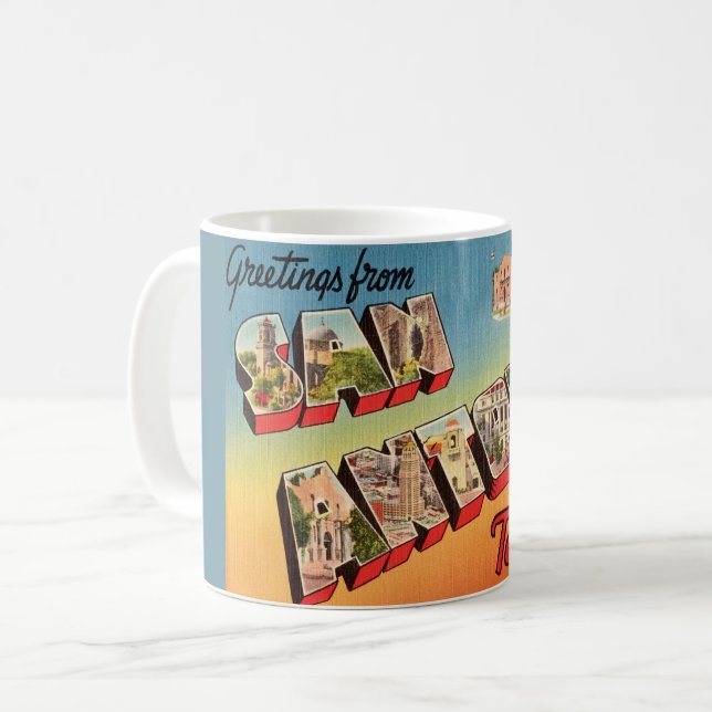 Taza De Café Saludos desde San Antonio (Anverso izquierdo)