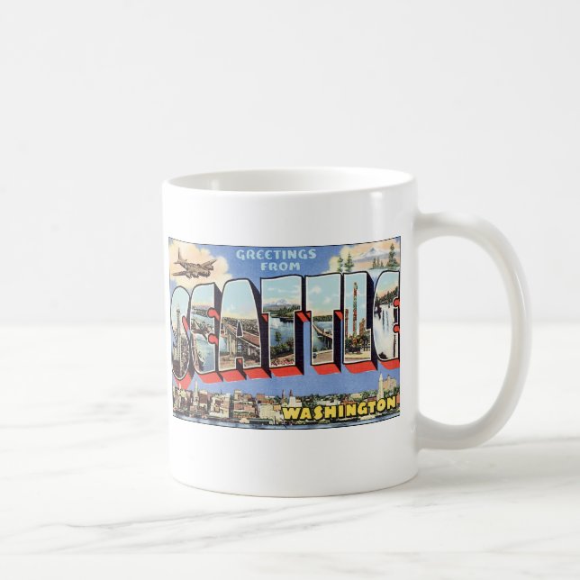 Taza De Café Saludos desde Seattle, WA (Derecha)