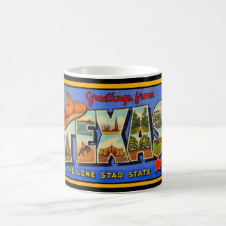 Taza De Café Saludos desde Texas al estado de la estrella solit