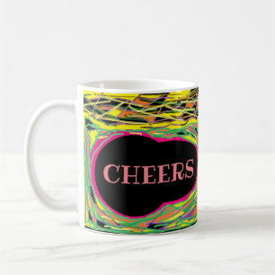 Taza De Café Saludos divertidos pasteles de diseño estriado beb