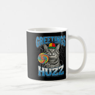 Taza De Café Saludos Huzz Lollip Cat Meme Divertido
