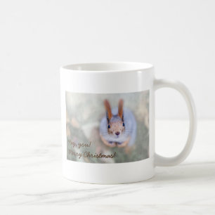 Taza De Café Saludos navideños de divertida ardilla