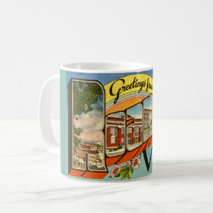 Taza De Café Saludos retro de Roanoke, VA