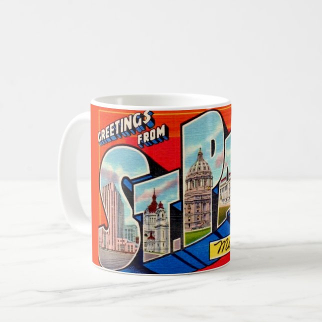 Taza De Café Saludos St Paul MN (Anverso izquierdo)