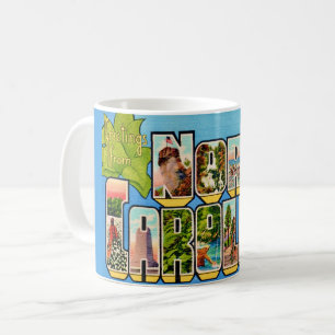 Taza De Café Saludos vintage de Carolina del Norte