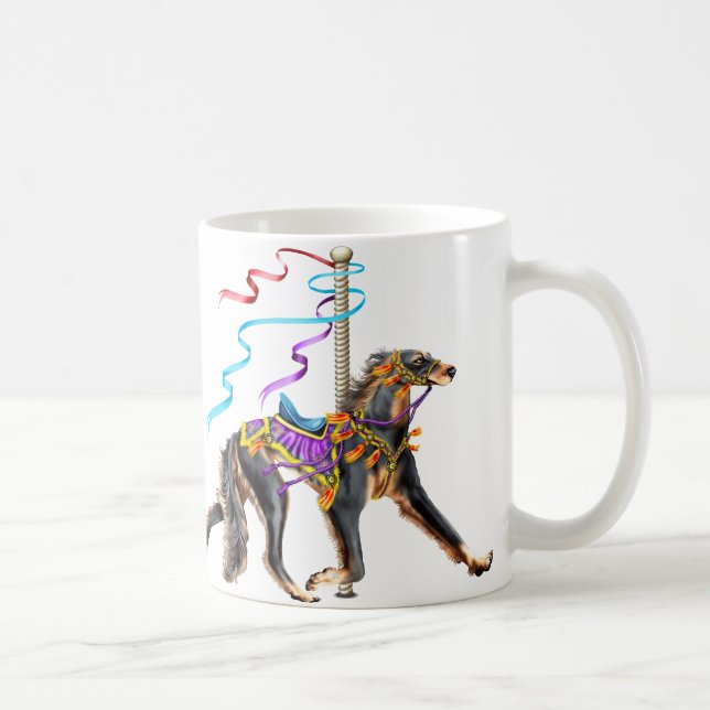 Taza De Café Saluki Carousel Black & Tan (Derecha)