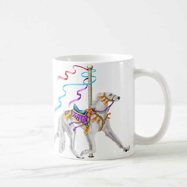 Taza De Café Saluki Carousel White (Derecha)