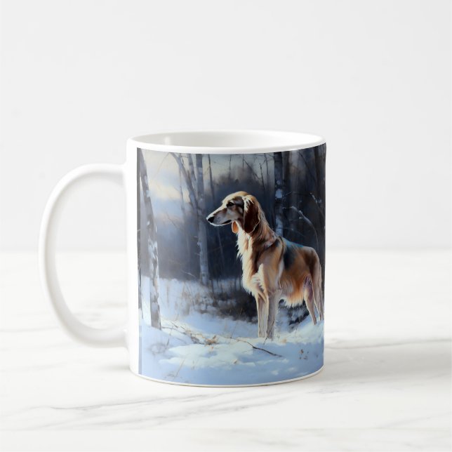 Taza De Café Saluki Let It Snow Navidades (Izquierda)