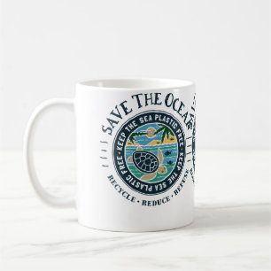 Taza De Café Salva El Océano Mantén El Mar Libre De Plástico To