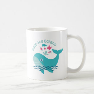 Taza De Café Salva los Océanos, Ballena Adorable