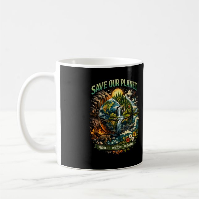 Taza De Café Salva Nuestro Planeta (Izquierda)