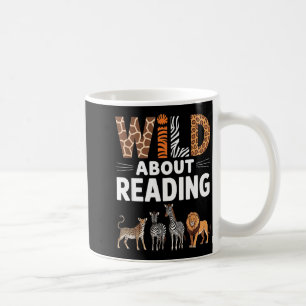 Taza De Café Salvaje por leer amante de libros de animales retr