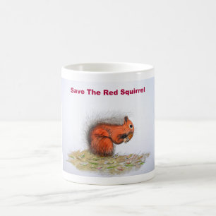 Taza De Café Salvar a la ardilla roja
