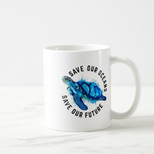 Taza De Café Salvar a nuestra tortuga marina de los océanos por