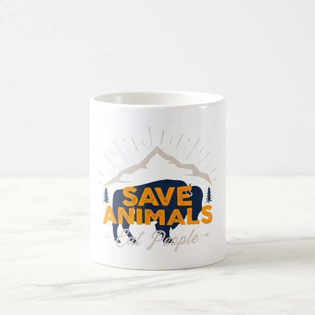Taza De Café Salvar Animales Comer Personas (Subido por el creador)