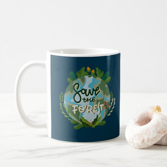 Taza De Café Salvar el bosque (Con donut)