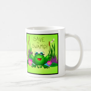 Taza De Café Salvar el pantano Arte del humedal de la rana Beul