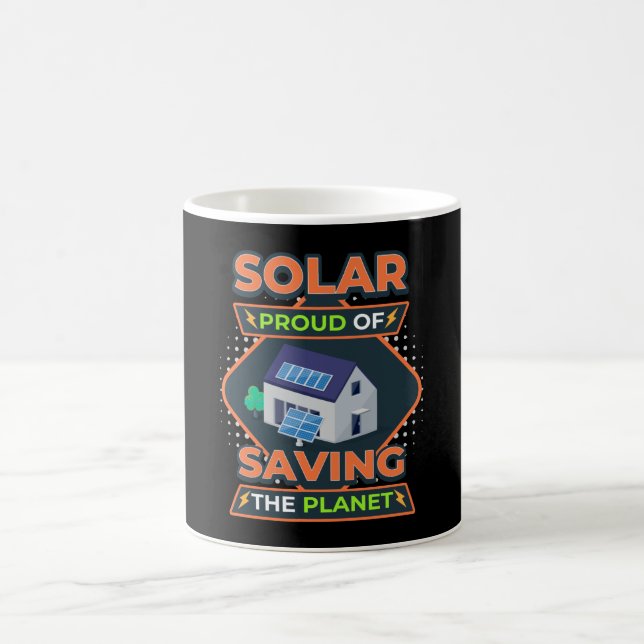 Taza De Café Salvar El Planeta Fotovoltaico Solar (Centro)