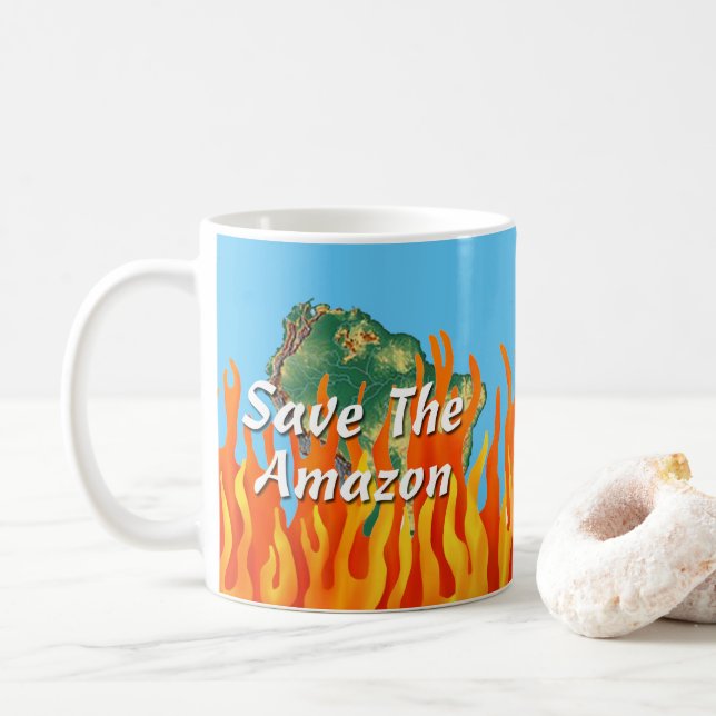 Taza De Café Salvar la Amazonía (Con donut)