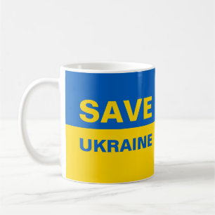 Taza De Café Salvar la bandera ucraniana