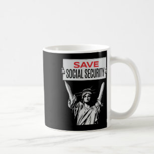 Taza De Café Salvar la Seguridad Social - estatua de la Liberta