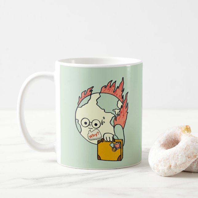 Taza De Café Salvar nuestro planeta - Día de la Tierra (Con donut)