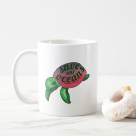 Taza De Café Salvar nuestros océanos Tortuga de mar púrpura