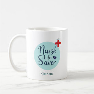 Taza De Café Salvavidas de Enfermera Personalizado