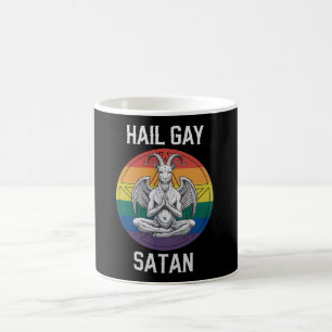 Taza De Café Salve Satan Gay Divertido Gótico Cabra LGBTQ