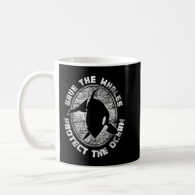 Taza De Café Salvemos A Las Ballenas Protejamos La Camiseta De  (Izquierda)