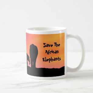 Taza De Café Salvemos a los elefantes africanos