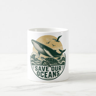 Taza De Café Salvemos Nuestros Océanos Conservación Ambiental