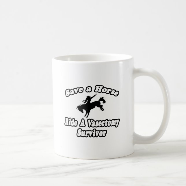 Taza De Café Salven a caballo, sobreviviente de la vasectomía (Derecha)