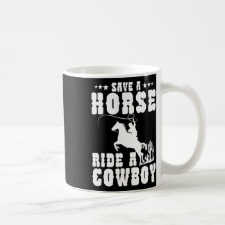 Taza De Café Salven A Un Caballo Con Un Cowboy Divertido Caball