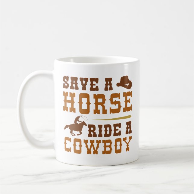 Taza De Café Salven A Un Caballo De Vaquero (Izquierda)