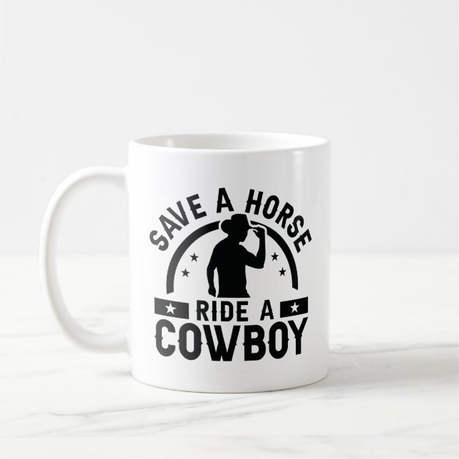 Taza De Café Salven A Un Caballo De Vaquero (Izquierda)