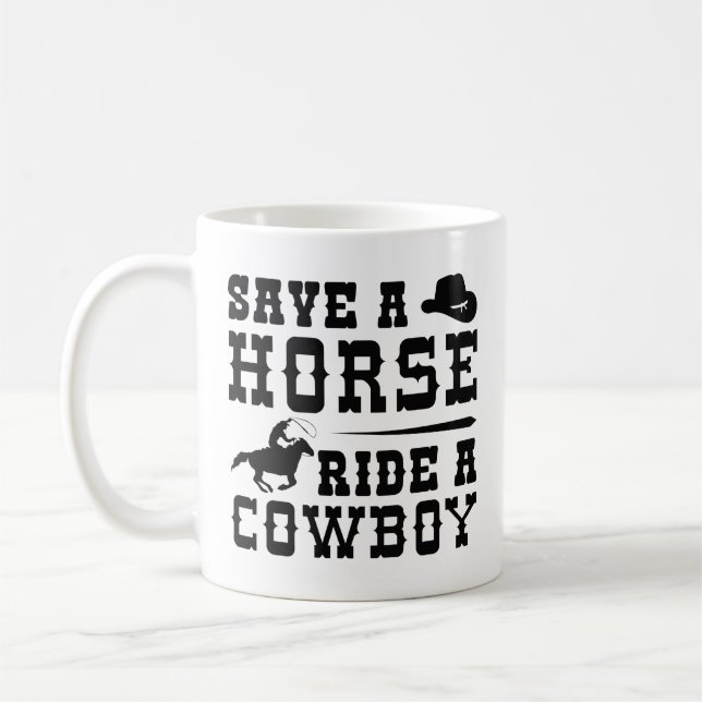 Taza De Café Salven A Un Caballo De Vaquero (Izquierda)