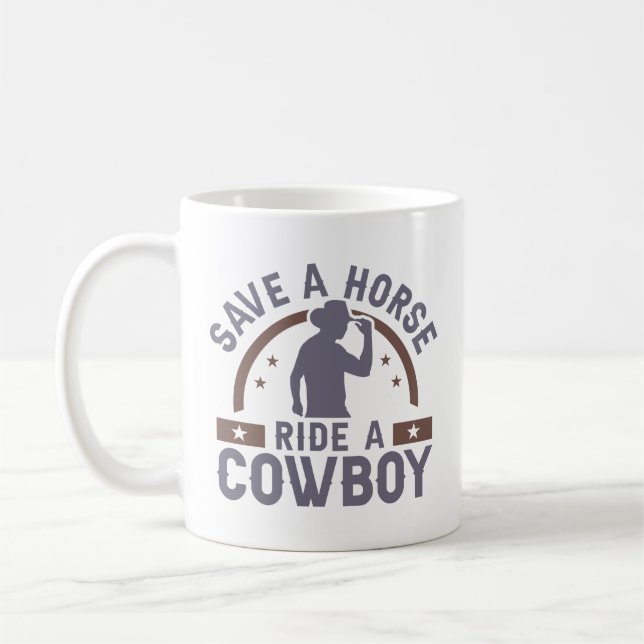 Taza De Café Salven A Un Caballo De Vaquero (Izquierda)