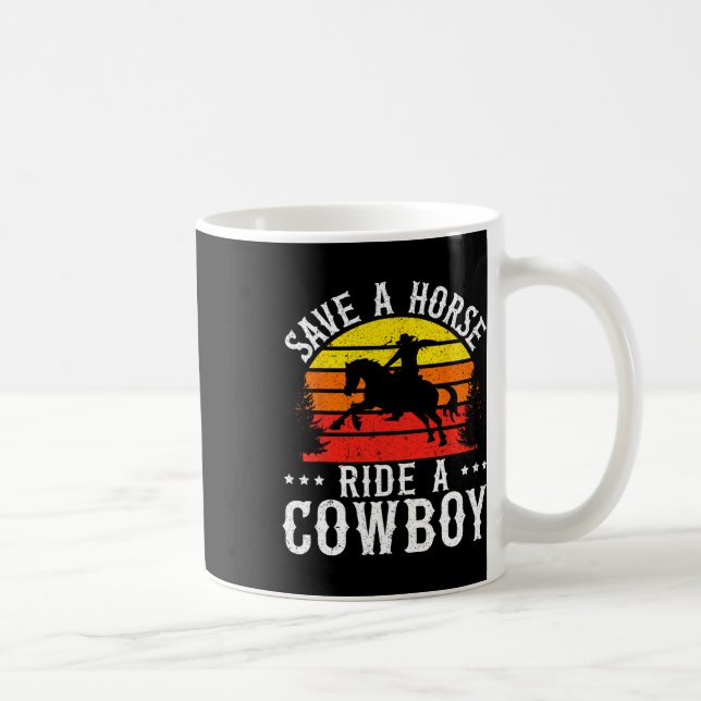 Taza De Café Salven A Un Caballo En Un Vaquero Rodeo Occidental (Derecha)