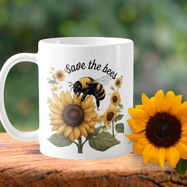 Taza De Café Salven abejas y girasoles (Subido por el creador)