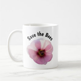 Taza De Café Salven las abejas Pink Hollyhock Mug