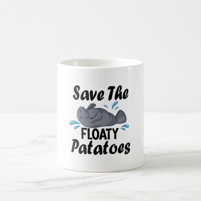 Taza De Café Salven Las Patatas Flotantes / Divertido Manatee (Centro)