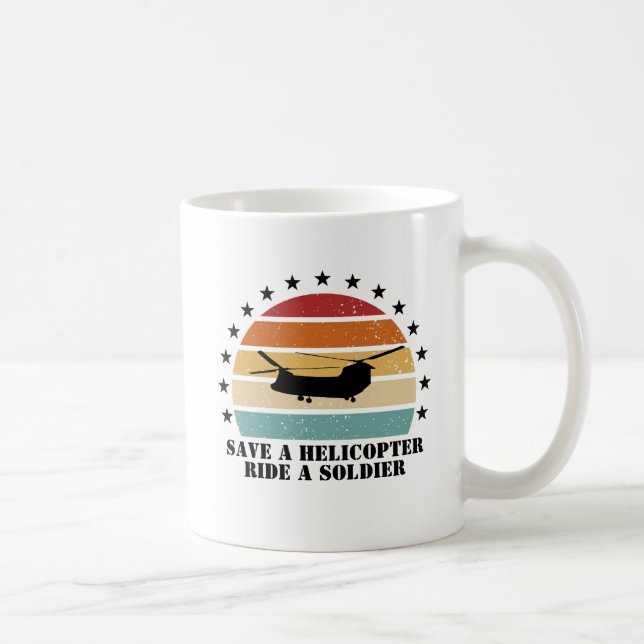 Taza De Café Salven un helicóptero, viajen soldados (Derecha)