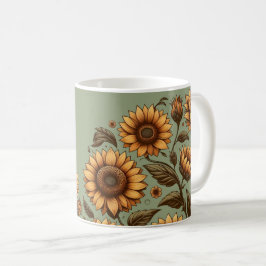 Taza De Café Salvia y Girasoles
